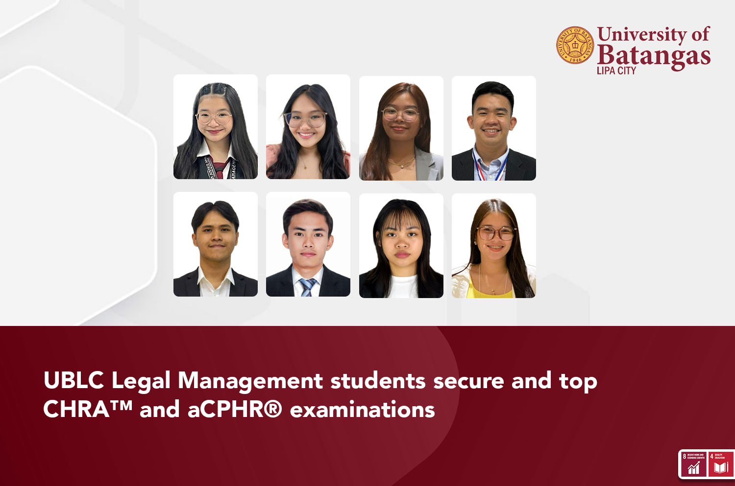 UBLC Legal Management students secure and top CHRA™ and aCPHR ...