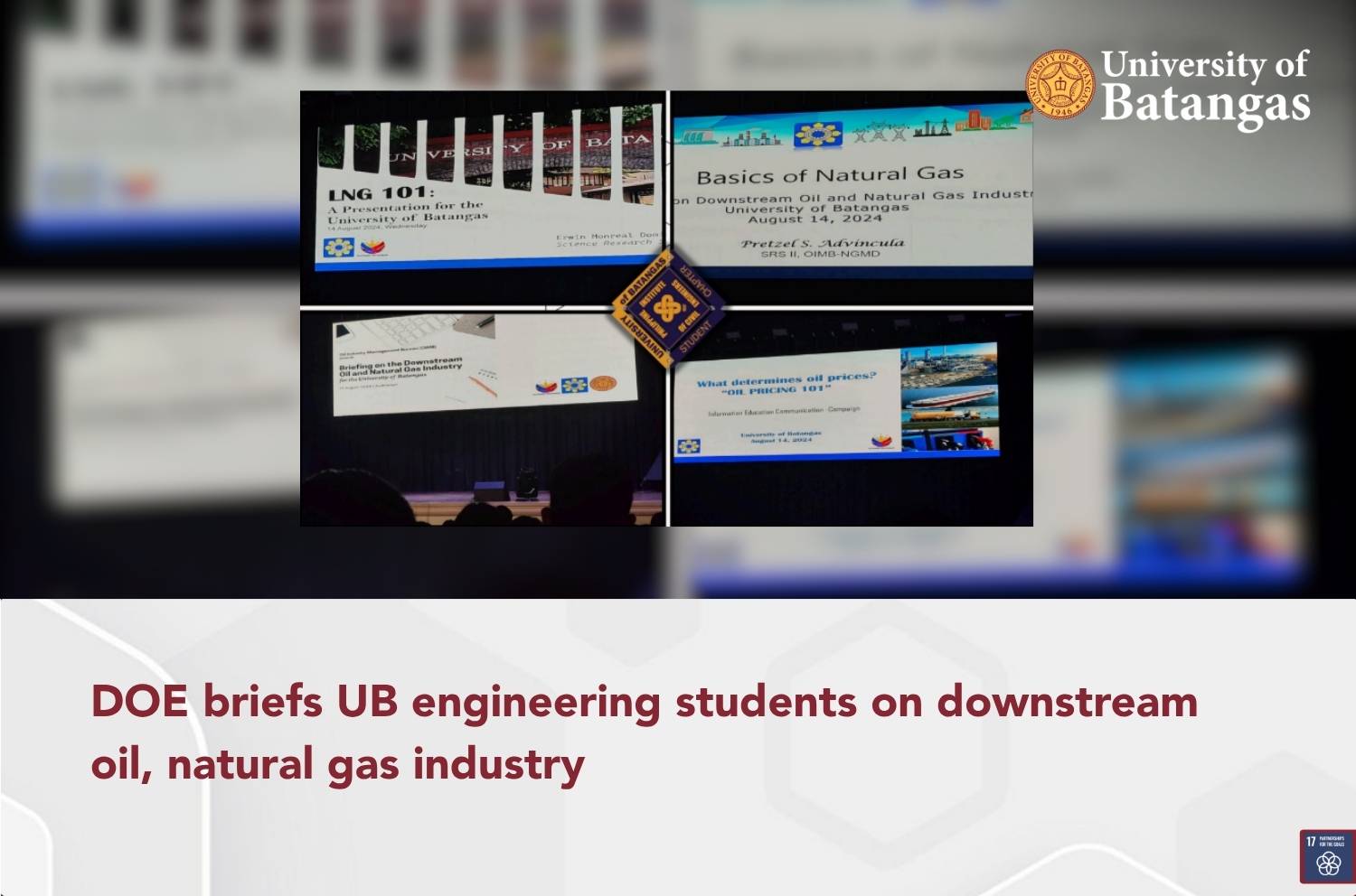 DOE briefs UB engineering students on downstream oil, natural gas ...